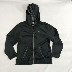 Under Armour Black Zip-Up Hoodie Mens Full Zip Sweatshirt Large